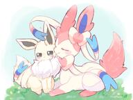 amount:pair body-type:feral series:eeveelutions series:pokemon species:eevee species:shiny-pokemon species:sylveon style:playful // 3000x2250 // 321KB