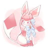 amount:solo body-type:feral series:eeveelutions series:pokemon species:glaceon style:girly style:one-color style:pastel-colors style:pink wearing-bow // 2394x2394 // 292KB
