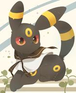 amount:solo body-type:feral outfit series:eeveelutions series:pokemon species:umbreon style:dithering style:lineless style:playful // 1800x2200 // 215KB