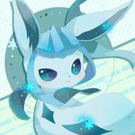 amount:solo blep body-type:feral series:eeveelutions series:pokemon species:glaceon style:abstract-background style:girly style:one-color style:sparkly // 2000x2000 // 252KB