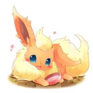 amount:solo atmosphere:home body-type:feral fluffified food-bowl series:eeveelutions series:pokemon species:flareon // 850x850 // 87KB