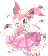 amount:solo body-type:feral body-type:semi-anthro dress series:eeveelutions series:pokemon species:sylveon style:girly style:scribbles style:sparkly // 1734x2048 // 1.1MB