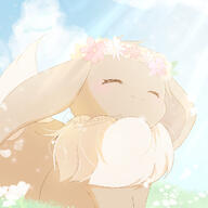 amount:solo atmosphere:sunlight body-type:feral feminine flower flower-crown series:eeveelutions series:pokemon species:eevee style:girly style:over-exposure wearing-flower // 1000x1000 // 552KB