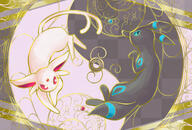 amount:pair atmosphere:fancy body-type:feral forehead-gem hall-of-fame:bronze hall-of-fame:silver series:eeveelutions series:pokemon species:espeon species:shiny-pokemon species:umbreon style:checkered style:split-background // 2039x1378 // 1.8MB
