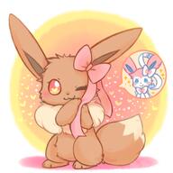 amount:solo body-type:feral heart-eyes series:eeveelutions series:pokemon species:eevee style:girly style:playful wearing-bow wink // 500x500 // 198KB