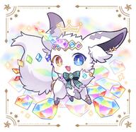 amount:solo atmosphere:regal body-type:feral crown gems oc princess series:pokemon species:eevee style:girly style:sparkly wearing-bow // 1045x1018 // 169KB