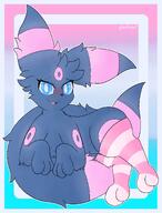 amount:solo body-type:feral resting-on-tail series:eeveelutions series:pokemon species:umbreon style:glow thigh-highs // 1914x2525 // 355KB