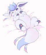 amount:solo atmosphere:bedroom body-type:feral body-type:slightly-chubby oc series:eeveelutions series:pokemon species:glaceon species:sylveon style:pastel-colors // 3304x3973 // 1.5MB