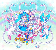 amount:multiple body-type:feral dress idol outfit series:eeveelutions series:pokemon species:human species:shiny-pokemon species:sylveon style:girly style:pastel-colors style:sparkly style:very-girly // 2048x1821 // 1.2MB