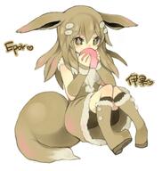 amount:solo body-type:gijinka body-type:humanoid peach series:pokemon species:eevee species:human thigh-highs // 1202x1270 // 797KB