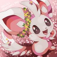 amount:solo atmosphere:flowers body-type:semi-anthro feminine flower flower-crown species:minccino style:girly style:one-color style:pink wearing-flower // 2000x2000 // 311KB