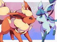 affection amount:pair body-type:feral boop series:eeveelutions series:pokemon species:flareon species:glaceon // 2000x1500 // 249KB