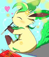 amount:solo body-type:feral body-type:slightly-chubby pocky series:eeveelutions series:pokemon species:leafeon style:girly style:simple-colors style:sparkly // 1755x2048 // 238KB