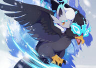 amount:pair atmosphere:mountains atmosphere:powerful atmosphere:snowy body-type:feral species:hisuian-braviary species:hisuian-zorua species:shiny-pokemon // 2560x1810 // 3.2MB