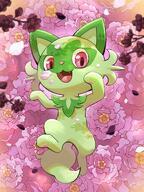 amount:solo atmosphere:flowers atmosphere:sunlight body-type:feral species:sprigatito style:girly style:intentional-blur style:kawaii style:noisy style:one-color style:pink // 1800x2400 // 745KB