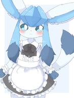 amount:solo body-type:anthro body-type:semi-anthro maid outfit series:eeveelutions series:pokemon species:glaceon // 1517x1992 // 253KB