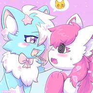 affection amount:pair body-type:feral pocky romance series:pokemon species:eevee style:girly style:pastel-colors style:very-girly surprise visual-teasing // 2000x2000 // 332KB