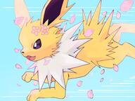 amount:solo atmosphere:flowers atmosphere:sakura body-type:feral series:eeveelutions series:pokemon species:jolteon // 2048x1536 // 231KB