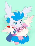 affection amount:pair body-type:feral cuddling glasses hall-of-fame:bronze heart-shape hugging nerdy species:shaymin style:kawaii // 1016x1337 // 143KB