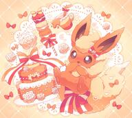 amount:solo body-type:feral flower food macarons series:eeveelutions series:pokemon species:flareon style:girly style:one-color style:pastel-colors style:sparkly sweets // 904x808 // 121KB