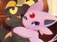 amount:pair atmosphere:home body-type:feral body-type:semi-anthro body-type:slightly-chubby forehead-gem series:eeveelutions series:pokemon species:espeon species:umbreon // 2179x1600 // 214KB