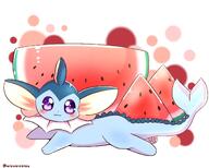 amount:solo body-type:feral eeveelutions-as-food food fruit series:eeveelutions series:pokemon species:vaporeon style:kawaii watermelon // 1200x965 // 757KB