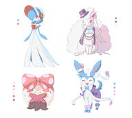 amount:multiple cloak feminine flower hat outfit series:eeveelutions series:pokemon species:alolan-ninetales species:eldgegoss species:gardevoir species:sylveon style:girly style:ref top-hat wearing-bow wearing-flower // 3230x2895 // 1.5MB