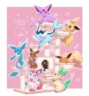 amount:multiple atmosphere:cat-tower body-type:feral forehead-gem grouping:all-eeveelutions series:eeveelutions series:pokemon species:eevee species:espeon species:flareon species:glaceon species:jolteon species:leafeon species:sylveon species:umbreon species:vaporeon style:girly style:one-color style:pink // 1902x2048 // 520KB