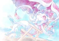 amount:solo atmosphere:beach body-type:feral body-type:semi-anthro glasses hall-of-fame:bronze series:eeveelutions series:pokemon species:sylveon style:girly style:watercolor sunglasses // 2000x1402 // 444KB