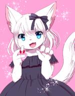 amount:solo atmosphere:fashion body-type:anthro body-type:semi-anthro dress feminine flower species:cat style:girly style:kemono style:sparkly wearing-flower // 1000x1277 // 908KB