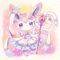 amount:solo body-type:semi-anthro hall-of-fame:bronze magical-girl outfit series:eeveelutions series:pokemon species:sylveon style:girly style:pastel-colors style:very-girly style:watercolor // 980x980 // 1.8MB