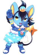 amount:solo body-type:anthro body-type:semi-anthro dress species:luxio style:kemono wearing-bow // 925x1289 // 542KB