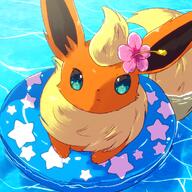 amount:solo atmosphere:beach atmosphere:sunlight body-type:feral feminine flower series:eeveelutions series:pokemon species:flareon style:girly wearing-flower // 980x981 // 869KB