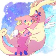 amount:pair atmosphere:fantasy atmosphere:stary body-type:semi-anthro body-type:slightly-chubby species:audino species:goodra // 981x980 // 920KB