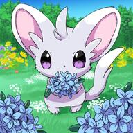 amount:solo atmosphere:field atmosphere:flowers body-type:semi-anthro boquet flower species:minccino style:intentional-blur style:no-anti-aliasing // 1000x1000 // 990KB