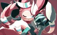 affection amount:pair body-type:feral cuddling series:eeveelutions series:pokemon species:glaceon species:sylveon style:chromatic-aberration style:detailed-pattern // 3236x2000 // 4.3MB