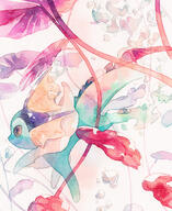 amount:solo atmosphere:undersea body-type:feral hall-of-fame:bronze plants series:eeveelutions series:pokemon species:vaporeon style:watercolor // 982x1200 // 540KB