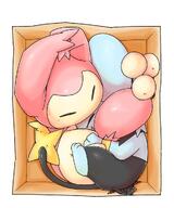 affection amount:pair body-type:feral cardboard-box cramped cuddling species:shinx species:skitty // 850x1020 // 955KB