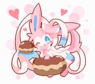 amount:solo body-type:feral eating food pokepuff series:eeveelutions series:pokemon species:sylveon style:pastel-colors // 1024x900 // 273KB