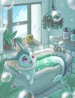 amount:solo atmosphere:bathroom atmosphere:bubbles bathtub body-type:feral series:eeveelutions series:pokemon species:vaporeon style:noisy // 1300x1700 // 393KB