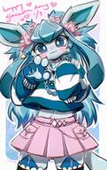 amount:solo anthr body-type:anthro body-type:slim casual-outfit crop-top hall-of-fame:bronze long-hair series:eeveelutions series:pokemon skirt species:glaceon style:chromatic-aberration style:outline style:pastel-colors style:playful style:white-border sweater thigh-highs visibly-shy wearing-bow // 1288x2048 // 414KB