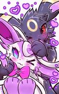 amount:pair body-type:anthro body-type:semi-anthro fluffified series:eeveelutions series:pokemon species:sylveon species:umbreon style:girly wearing-bow // 1289x2048 // 405KB