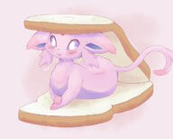 amount:solo blep body-type:feral bread cramped creature-in-food forehead-gem hall-of-fame:bronze hall-of-fame:silver laying-on-belly laying-on-side series:eeveelutions series:pokemon species:espeon style:girly style:kawaii style:playful style:very-playful // 1001x803 // 223KB