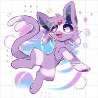 amount:solo body-type:feral forehead-gem series:eeveelutions series:pokemon species:espeon style:abstract-background style:dithering // 768x768 // 347KB