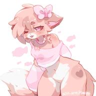 amount:solo body-type:anthro casual-outfit collar crop-top species:cat style:girly style:kawaii style:kemono style:playful wearing-bow // 1280x1280 // 332KB