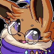 amount:solo badge body-type:feral glasses nerdy oc scarf series:pokemon species:eevee style:outline style:pixel-art // 400x400 // 3.9KB