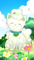 amount:solo atmosphere:field atmosphere:flowers atmosphere:sunlight body-type:feral lime species:alolan-vulpix species:fruit-creature // 1918x3381 // 380KB