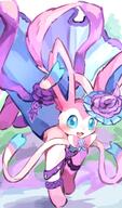 amount:solo atmosphere:anime body-type:feral feminine flower outfit series:eeveelutions series:pokemon species:sylveon style:girly style:pastel-colors wearing-flower // 705x1199 // 133KB