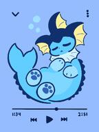 amount:solo body-type:feral series:eeveelutions series:pokemon species:vaporeon style:playful // 750x1000 // 63KB