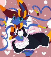 amount:solo body-type:anthro body-type:semi-anthro maid oc outfit series:eeveelutions series:pokemon species:sylveon style:girly visibly-shy visual-teasing // 1728x1944 // 796KB